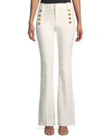 Derek Lam 10 Crosby Flare Trousers w  Sailor Buttons at Neiman Marcus